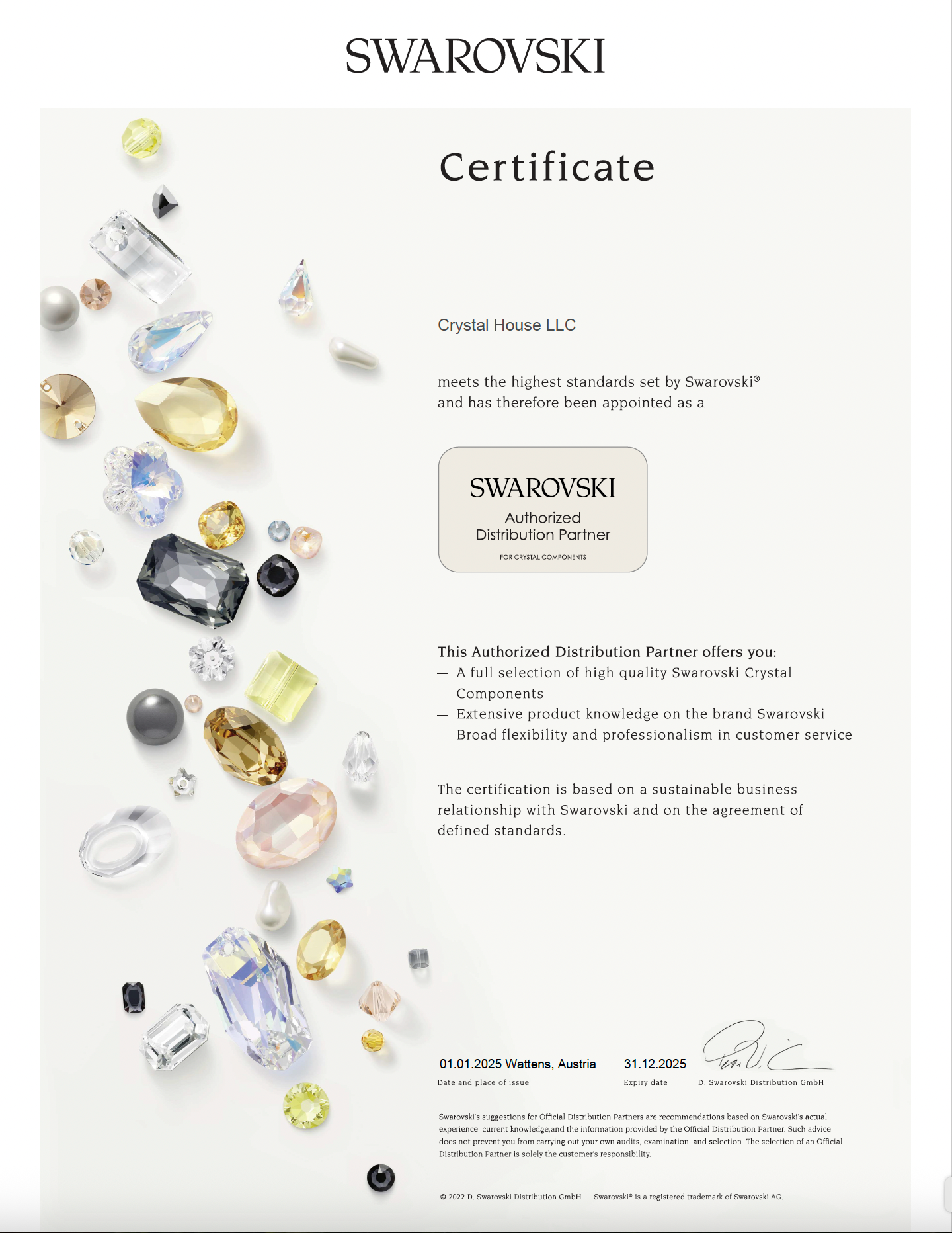 Authorized Distribution Partner of Swarovski in the UAE